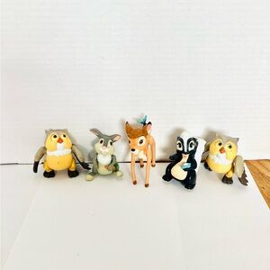 Disney Bambi & Friends Vintage Figures Lot(5)Flower Owl Thumper Bambi Read PVC